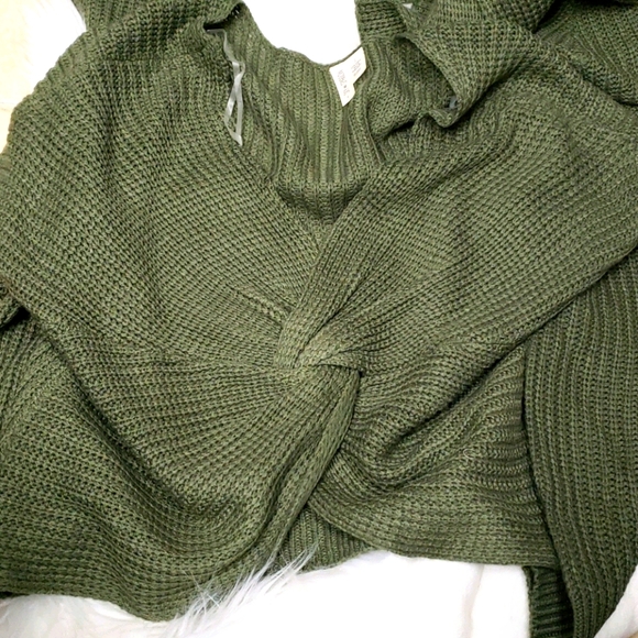 Sweater Green faux wrap - Picture 4 of 8
